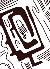 Abstract image for printing. Picture for modern interiors. The picture is painted by hand on a tablet. © neurostructure