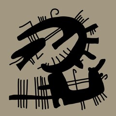 Abstract image for printing. Picture for modern interiors. The picture is painted by hand on a tablet. © neurostructure