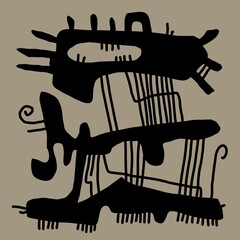 Abstract image for printing. Picture for modern interiors. The picture is painted by hand on a tablet. © neurostructure