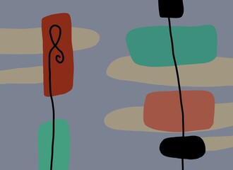 Abstract image for printing. Picture for modern interiors. The picture is painted by hand on a tablet. © neurostructure