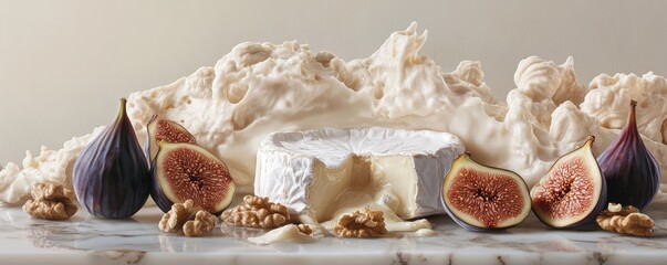 Soft rind cheese served with fresh fruit