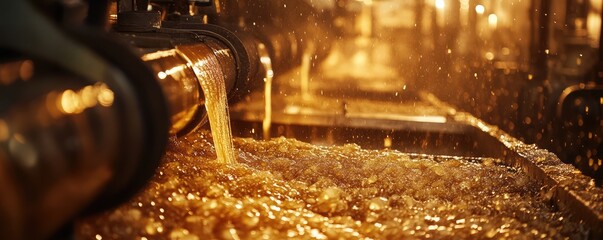 Industrial sugar processing in a factory