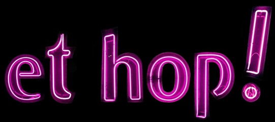 et hop! n&eacute;ons roses