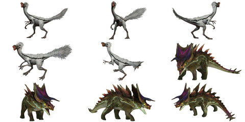 Illustration of two distinct dinosaur species