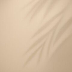 Minimal Beige Background with Natural Plant Shadows