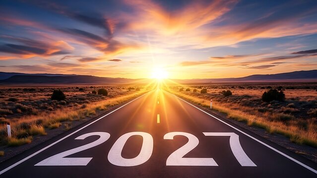 New year 2027 road to the future