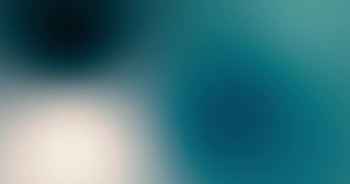 Abstract teal blue beige gradient background video with soft white highlights. Blurred shapes moving in smooth color transitions. Calm modern palette with airy glow. 4K seamless loopable backdrop