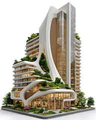 Modern organic architecture luxury green building high resolution image