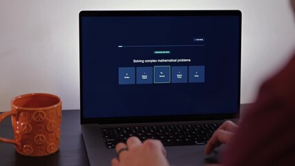 Middle Aged Man Takes Career Pathfinder Professional Assessment Tool for Occupational Suggestions Based on Personality Traits - Job Quiz Concept
