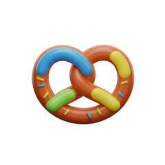 Colorful Pretzel with Sprinkles and Icing.