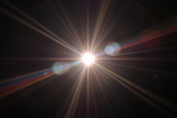 Intense white sunburst with sharp rays and subtle chromatic aberration