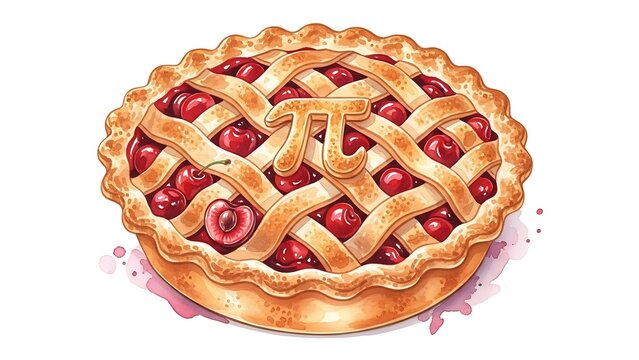 Cherry pie with pi symbol