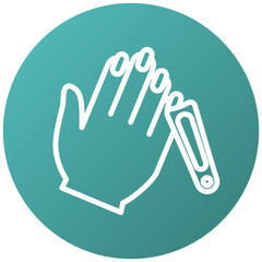 Obraz premium Manicure Gradient Fill Icon, Mini Illustration Relate To Personal Care. Use For Modern Concept, Ui, Ux Web And App Development.