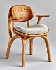 Modern wooden armchair design high resolution picture