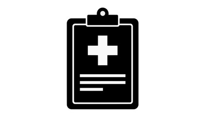 Obraz premium Vector illustration of medical report clipboard with health cross symbol, on transparent background