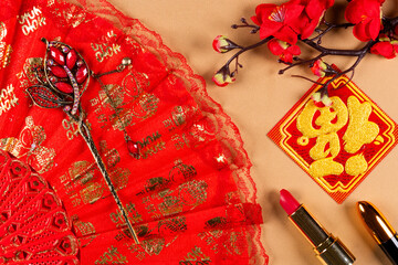 Traditional Asian Festive Ornaments and Beauty Essentials