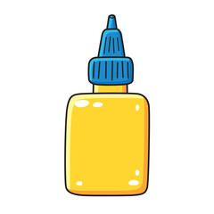 Yellow glue bottle illustration isolated vector