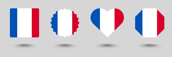 Naklejka premium France flag button 