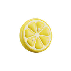 Fresh Lemon Slice Isolated on White.