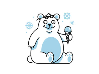 Polar Bear Chef with Ice Cream Concoction