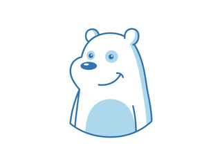 Smiling Light-Blue Standing Bear Character
