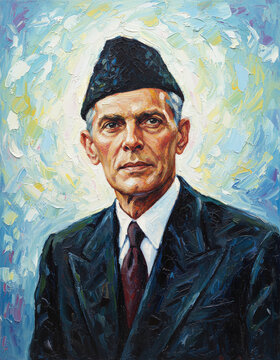 Quaid e Azam Oil Paint 02 8K