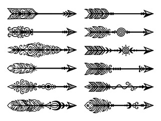 Decorative Banner and Arrow Icon Set