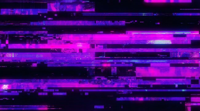 Abstract Electric Fuchsia Glitch Texture with Pixel Sorting