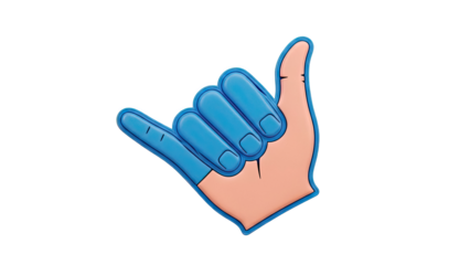 Blue Shaka Hand Gesture Icon