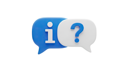 Information and Question Mark Speech Bubbles