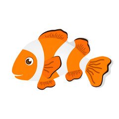 vector illustration of an orange fish
