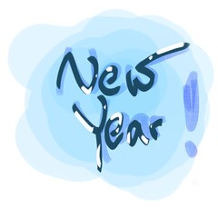 Happy New Year Creative Lettering Illustration
