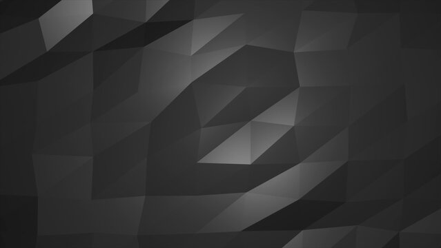 Abstract moving triangles black and white low poly digital futuristic. Abstract background