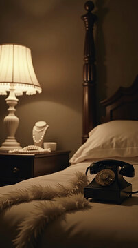 Cozy 1940s Bedroom with Pearl Necklace