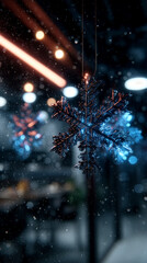 Crystal Snowflake Ornament Hanging for Christmas Decoration - Winter Holiday Celebration