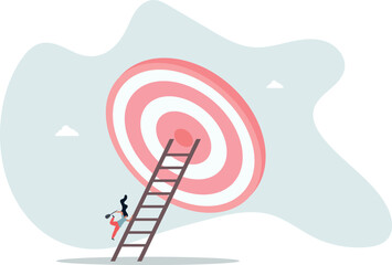 Aiming for high target mission, plan and strategy to achieve goal, business opportunity or career success journey concept.life and employment of people.