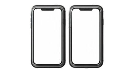 Two Mockup Smartphones with Blank Screens