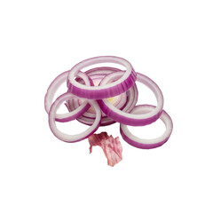 Sliced Red Onion on Transparent Background