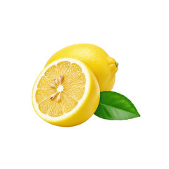 Fresh lemons on a Transparent Background
