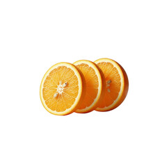 Three orange slices in a row