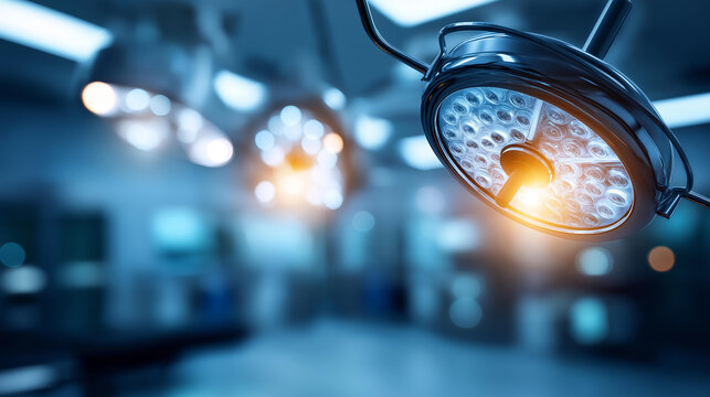 Artistically blurred background of modern operating room creating soft surgical environment defocused medical equipment abstract operating theater intentional blur effect for