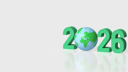 Global Sustainability Concept for the Year 2026 3d render.
