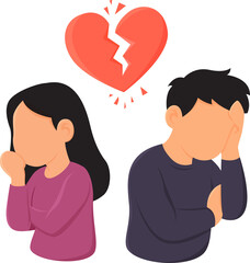 Couples breaking up, heartbreak, separation, divorce.