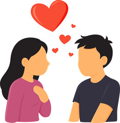 Finding love, falling in love. flat illusrtation