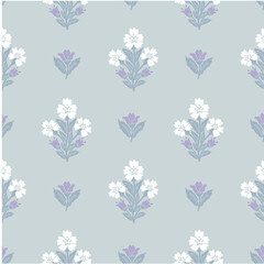 FLORAL BLOCK PRINT REPEAT VECTOR PATTERN FLOWER DESIGN BOHO PATTERN