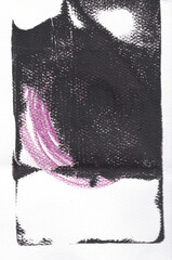 High-resolution abstract background features a dynamic blend of black and colored paint, hand-created using a Gelli plate and a brayer roller. The resulting image captures an authentic grunge.