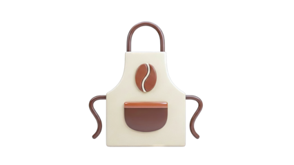 Cute 3D Coffee Bean Apron Icon