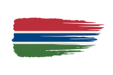 Vibrant Gambian flag brush stroke design for national pride and cultural representation projects
