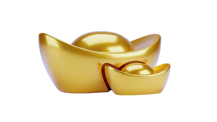 Two Shiny Gold Ingots, Chinese Yuanbao