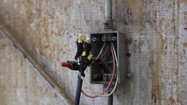 Electrical wiring exposed